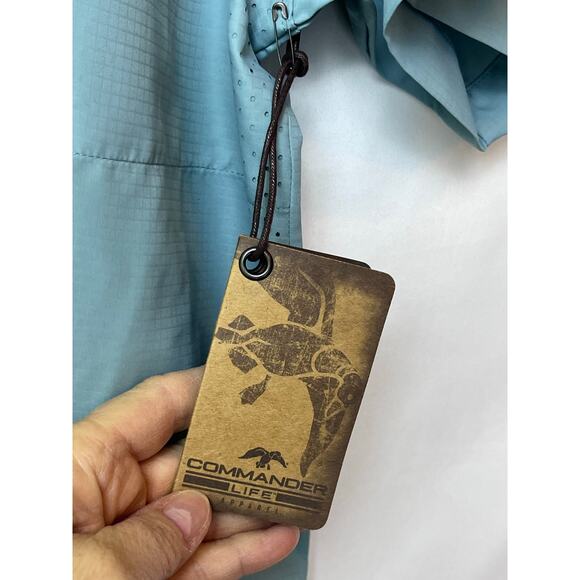 NWT Commander Life Men's XL Green Fishing Summer Athleisure Vacation Shirt - Picture 5 of 11